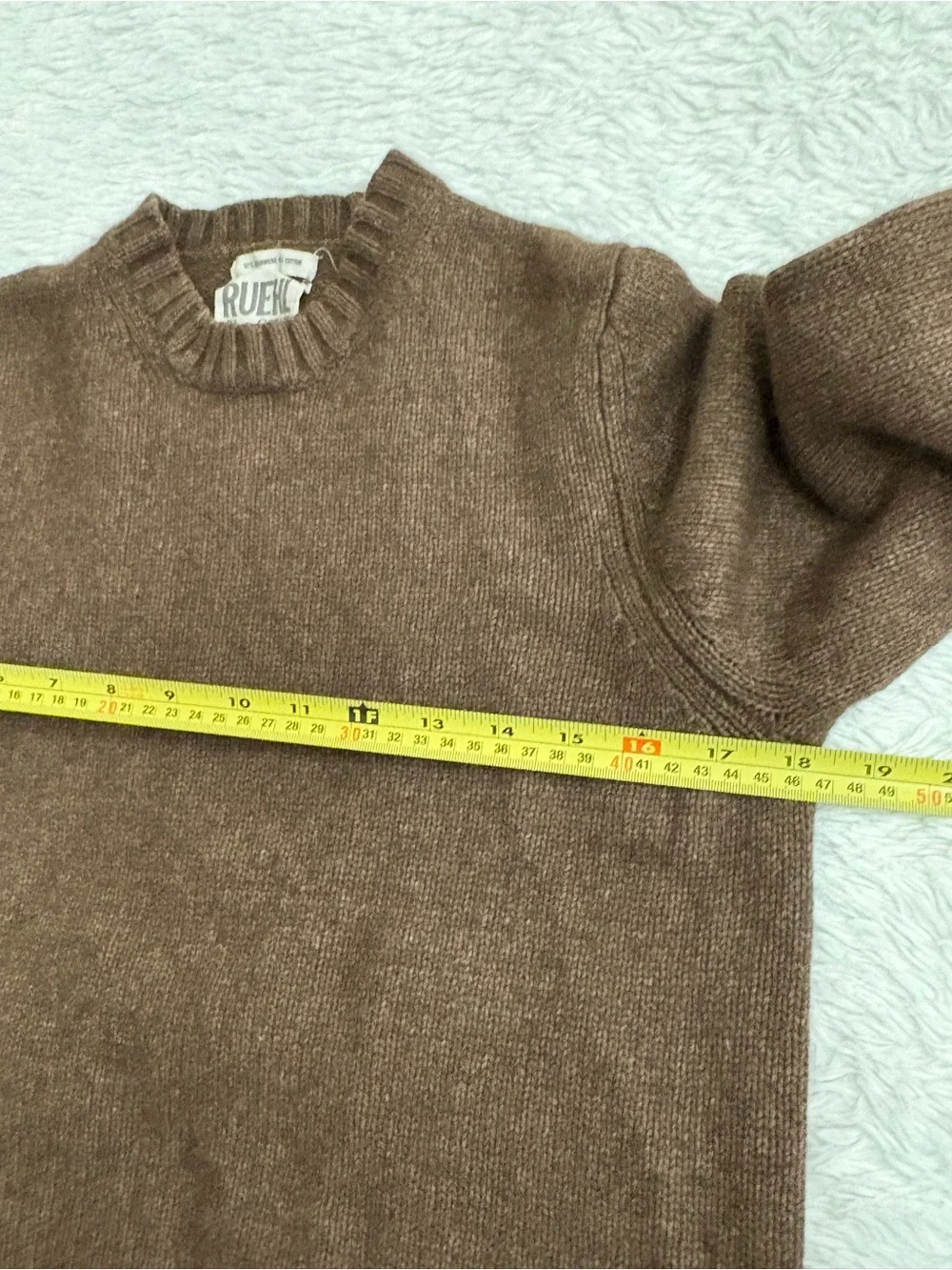 VINTAGE Y2K RUELH # 925 Cashmere Blend Women's Brown Crew Neck Sweater M Preppy